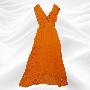Chaser womans Boho Organza midi dress‎ size Large Burnt Orange